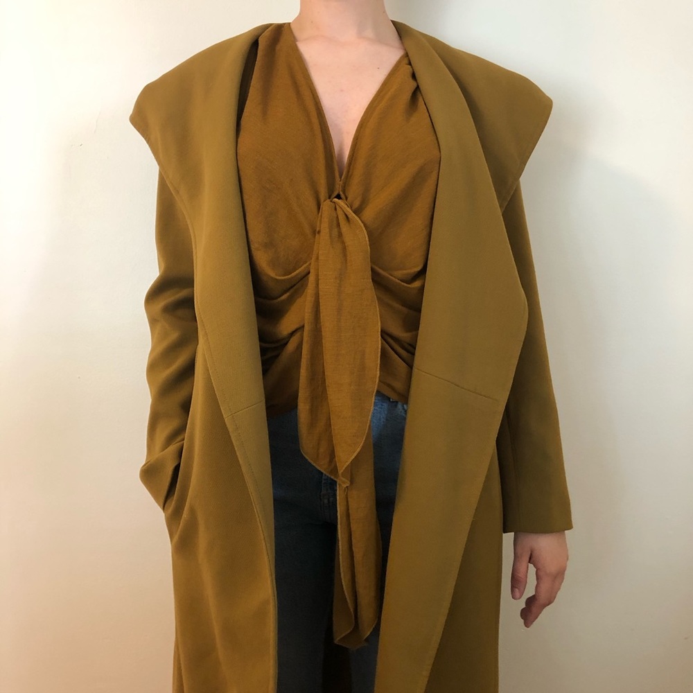 Forever 21 trench coat in mustard